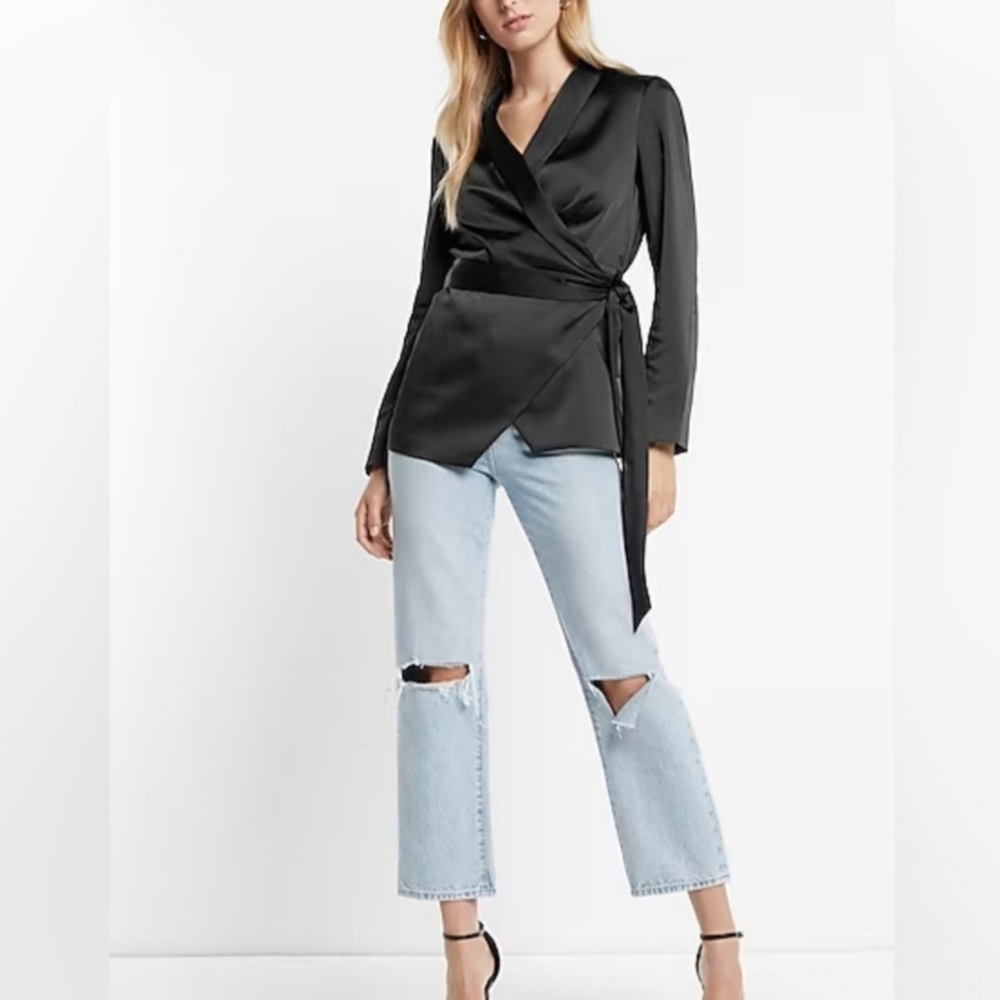 Express New! Satin Luxe Blazer - Picture 6 of 6